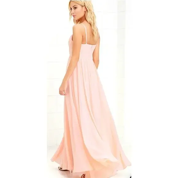 Lulus Nod and Wink Peach Maxi Dress size XS - Picture 3 of 7